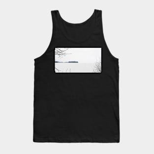 Winter fishing on iced lake Tank Top